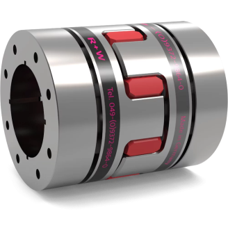 A red pipe coupling as example