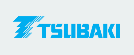 Tsubaki logo with stylized "T" and bold blue uppercase letters.