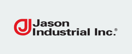 Jason Industrial Inc. logo with bold black text and a stylized red “J” emblem.