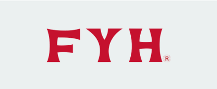 FYH logo in bold red uppercase letters with a stylized font.