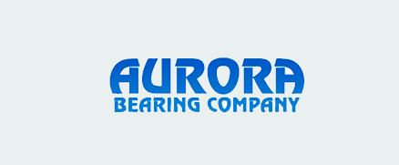Aurora Bearing Company logo in bold blue text with a stylized font.