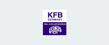 KFB Germany logo with an illustration of a ball bearing and the text "Ball & Roller Bearings."